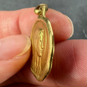 Augis Grun French Virgin Mary 18K Yellow Gold Charm Pendant