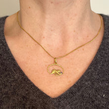 Load image into Gallery viewer, Vintage Mouse Blue Sapphire 18K Yellow Gold Charm Pendant
