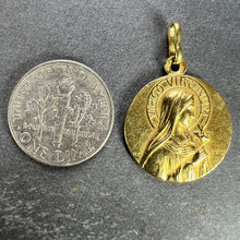 Load image into Gallery viewer, French Ruffony Virgin Mary Virgo Virginum 18K Yellow Gold Medal Pendant
