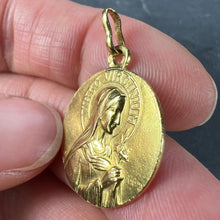 Load image into Gallery viewer, French Ruffony Virgin Mary Virgo Virginum 18K Yellow Gold Medal Pendant
