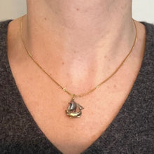 Load image into Gallery viewer, Vintage 18K Yellow Gold Platinum Sailing Yacht Boat Charm Pendant
