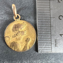 Load image into Gallery viewer, Antique French Robert Angel Praying 18 Karat Yellow Gold Medal Pendant
