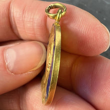 Load image into Gallery viewer, French Vernon Virgin Mary Plique A Jour Enamel 18K Yellow Gold Charm Pendant
