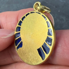 Load image into Gallery viewer, French Vernon Virgin Mary Plique A Jour Enamel 18K Yellow Gold Charm Pendant
