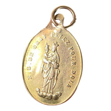 Load image into Gallery viewer, Antique French Notre Dame de Gray Guardian Angel 18 Karat Yellow Gold Charm Medal Pendant
