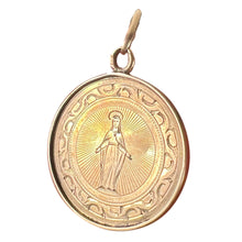 Load image into Gallery viewer, Antique French Virgin Mary 18K Rose Gold Medal Pendant
