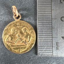 Load image into Gallery viewer, French Dropsy Baptism Angel Holy Dove 18K Yellow Gold Religious Medal Pendant
