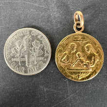 Load image into Gallery viewer, French Dropsy Baptism Angel Holy Dove 18K Yellow Gold Religious Medal Pendant
