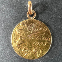 Load image into Gallery viewer, French Dropsy Baptism Angel Holy Dove 18K Yellow Gold Religious Medal Pendant
