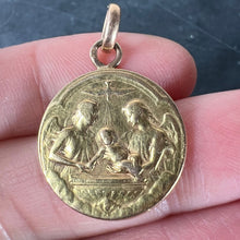 Load image into Gallery viewer, French Dropsy Baptism Angel Holy Dove 18K Yellow Gold Religious Medal Pendant
