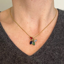 Load image into Gallery viewer, Vintage 18K Yellow Gold Four Love Hearts Paste Glass Charm Pendant
