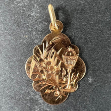 Load image into Gallery viewer, Antique French First Communion Chalice Floral 18K Rose Gold Charm Pendant
