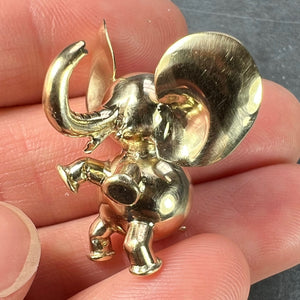 Large Lucky Elephant 14K Yellow Gold Charm Pendant