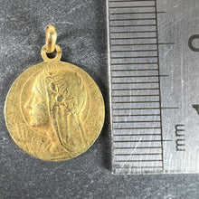 Load image into Gallery viewer, Antique French Emile Monier Virgin Mary 18K Yellow Gold Religious Pendant Medal
