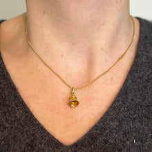 Load image into Gallery viewer, Vintage Ringing Wedding Bell 18K Yellow Gold Pearl Charm Pendant
