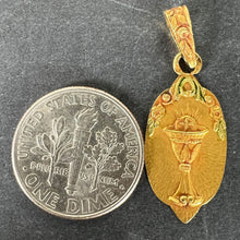 Load image into Gallery viewer, Antique French First Communion Chalice Floral 18K Yellow Gold Charm Pendant
