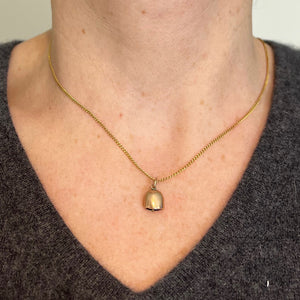 Antique 9K Rose Gold Cow Bell Charm Pendant