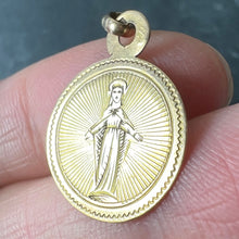 Load image into Gallery viewer, Antique French Virgin Mary 18K Yellow Gold Charm Medal Pendant
