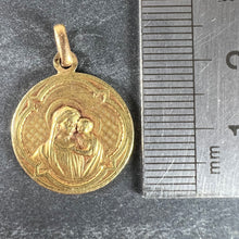 Load image into Gallery viewer, Antique French Madonna and Child 18K Yellow Gold Religious Medal Pendant
