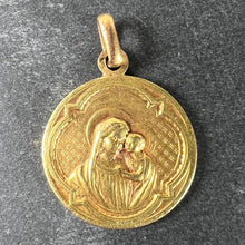 Load image into Gallery viewer, Antique French Madonna and Child 18K Yellow Gold Religious Medal Pendant
