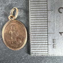 Load image into Gallery viewer, Antique French Virgin Mary 18K Rose Gold Oval Charm Medal Pendant
