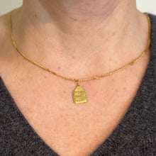 Load image into Gallery viewer, Vintage Love Heart House Opening Door 18K Yellow Gold Enamel Charm Pendant
