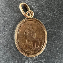 Load image into Gallery viewer, Antique French Virgin Mary 18K Rose Gold Oval Charm Medal Pendant
