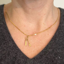 Load image into Gallery viewer, Vintage French Bonheur Good Luck Key 18K Yellow Gold Charm Pendant
