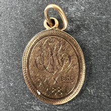 Load image into Gallery viewer, Antique French Virgin Mary 18K Rose Gold Oval Charm Medal Pendant

