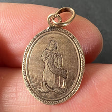 Load image into Gallery viewer, Antique French Virgin Mary 18K Rose Gold Oval Charm Medal Pendant
