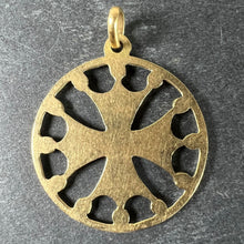 Load image into Gallery viewer, Vintage French 18K Yellow Gold Red Enamel Maltese Cross Medal Charm Pendant

