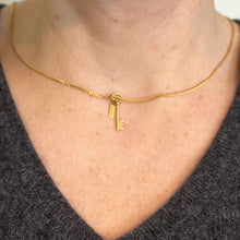 Load image into Gallery viewer, Vintage French Bonheur Good Luck Key 18K Yellow Gold Charm Pendant
