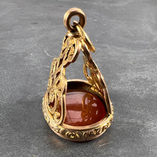 Load image into Gallery viewer, Large Agate Yellow Gold Fob Charm Pendant
