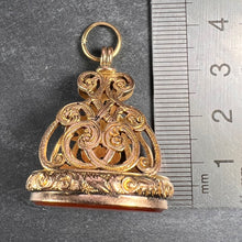 Load image into Gallery viewer, Large Agate Yellow Gold Fob Charm Pendant
