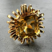 Load image into Gallery viewer, 8.42 Carat Citrine 18 Karat Yellow Gold Retro Spring Cocktail Ring
