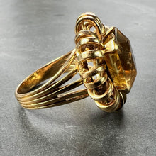 Load image into Gallery viewer, 8.42 Carat Citrine 18 Karat Yellow Gold Retro Spring Cocktail Ring
