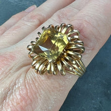 Load image into Gallery viewer, 8.42 Carat Citrine 18 Karat Yellow Gold Retro Spring Cocktail Ring
