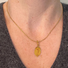 Load image into Gallery viewer, Antique French First Communion Chalice Floral 18K Yellow Gold Charm Pendant
