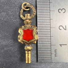 Load image into Gallery viewer, Gold Plated Carnelian Rock Crystal Clock Winder Charm Pendant
