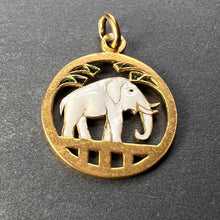 Load image into Gallery viewer, French Lucky Elephant 18K Yellow Gold Enamel Charm Pendant
