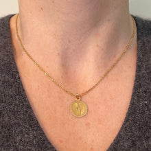 Load image into Gallery viewer, Antique French Virgin Mary 18K Yellow Gold Charm Medal Pendant
