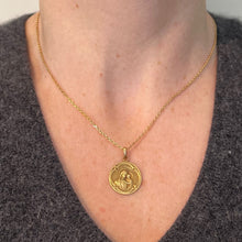 Load image into Gallery viewer, Antique French Madonna and Child 18K Yellow Gold Religious Medal Pendant
