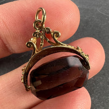 Load image into Gallery viewer, 9K Rose Gold Smoky Quartz Spinning Fob Charm Pendant
