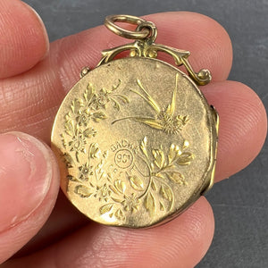 9K Yellow Gold Filled Foiled Locket Charm Pendant