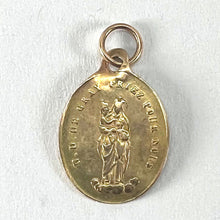 Load image into Gallery viewer, Antique French Notre Dame de Gray Guardian Angel 18 Karat Yellow Gold Charm Medal Pendant
