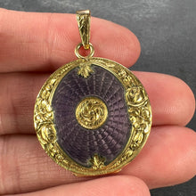 Load image into Gallery viewer, Purple Enamel 18K Yellow Gold Pendant Locket
