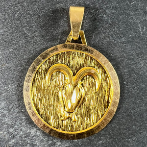 Vintage French Zodiac Ares 18K Yellow Gold Charm Pendant