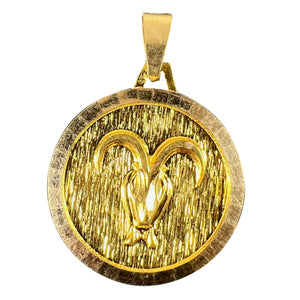 Vintage French Zodiac Ares 18K Yellow Gold Charm Pendant