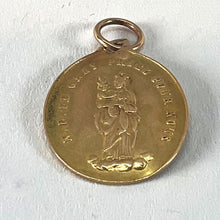 Load image into Gallery viewer, Antique French Notre Dame de Gray Guardian Angel 18 Karat Yellow Gold Charm Medal Pendant
