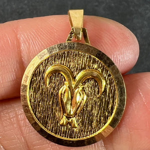 Vintage French Zodiac Ares 18K Yellow Gold Charm Pendant